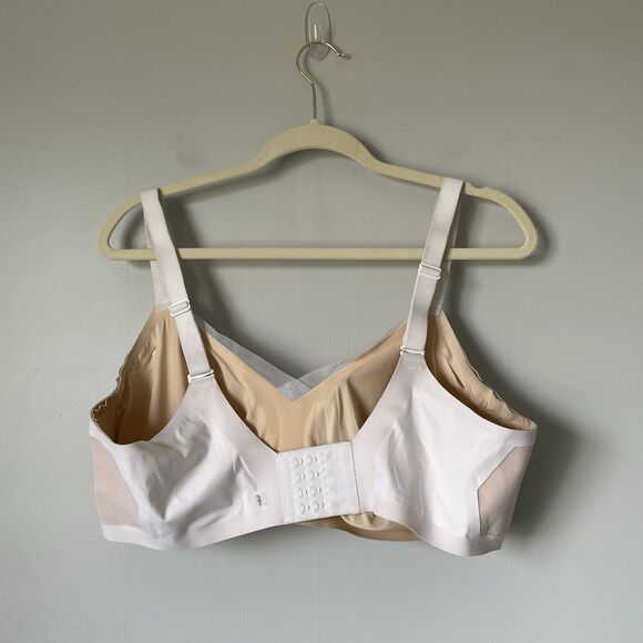 Honeylove Crossover Wireless Bra White Beige Supportive Comfort Women's Size 2X - Picture 2 of 11